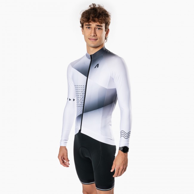 Cycling jersey with long sleeves ETAP white