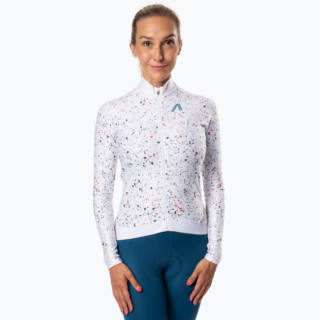 Women's long sleeved cycling jersey WITI white