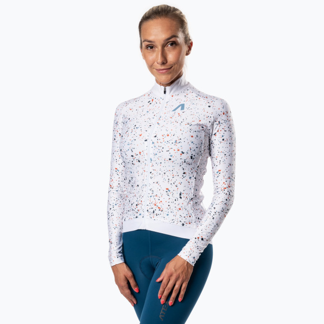 Women's long sleeved cycling jersey WITI white