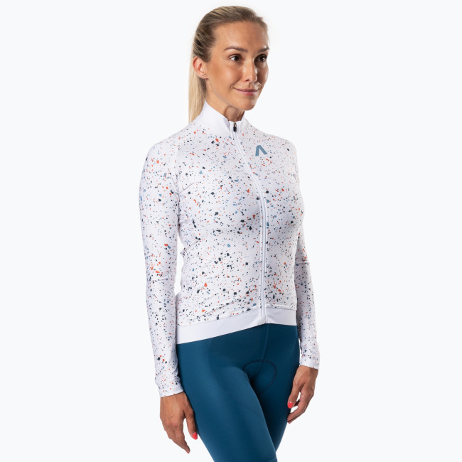 Women's long sleeved cycling jersey WITI white