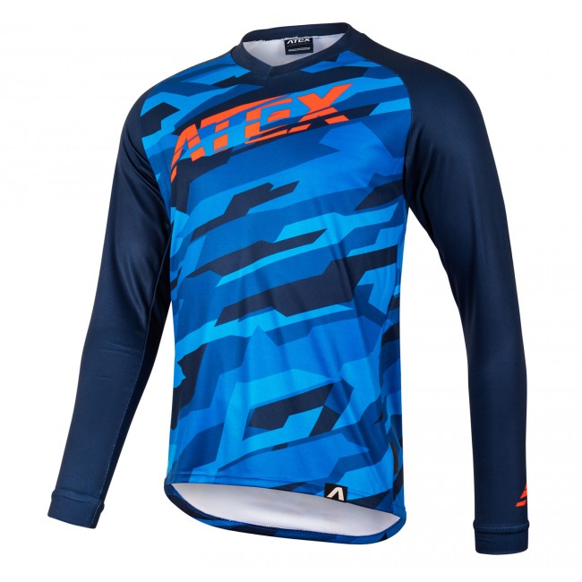 Cycling jersey TRAIL blue, children's