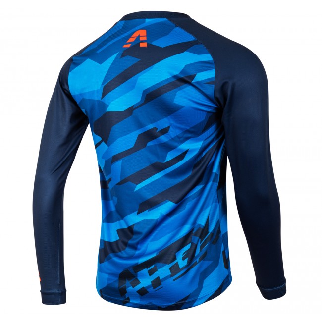 Cycling jersey TRAIL blue, children's