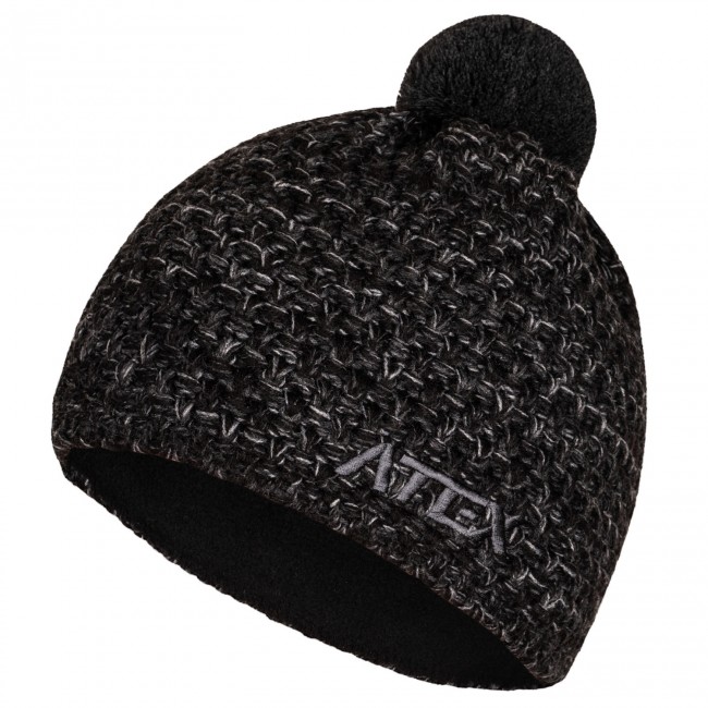 Knitted hat KNIT black-melange