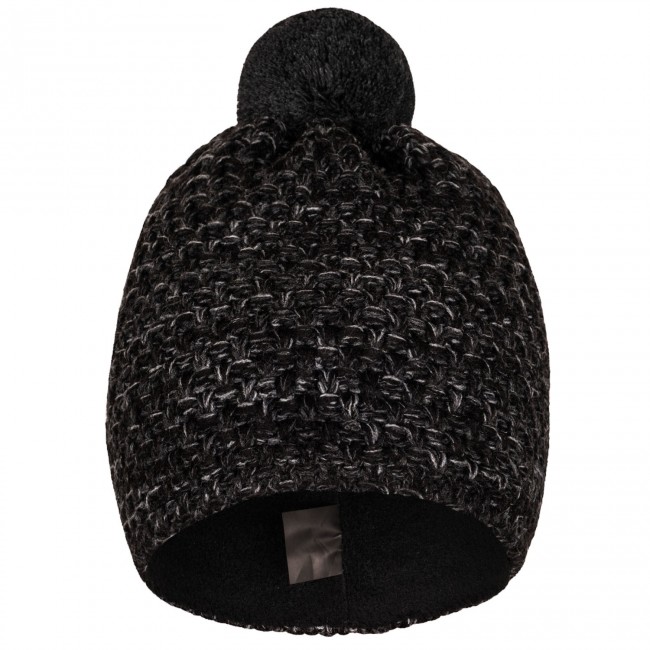 Knitted hat KNIT black-melange