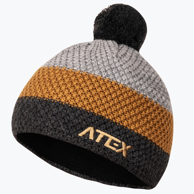 Knitted cap KNIT caramel striped