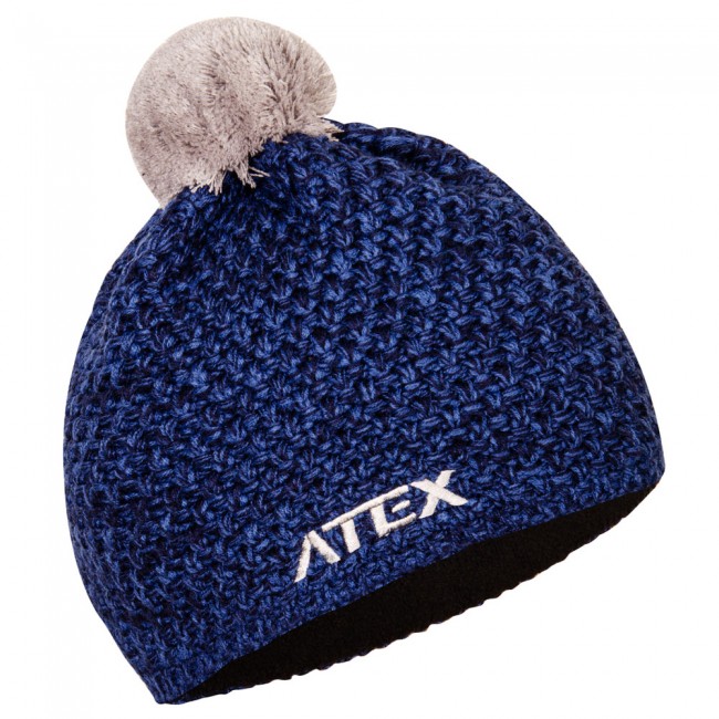 Knitted hat KNIT blue melange