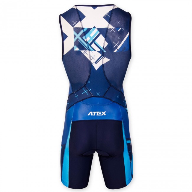 Triathlon suit CROSS BLUE with front zip