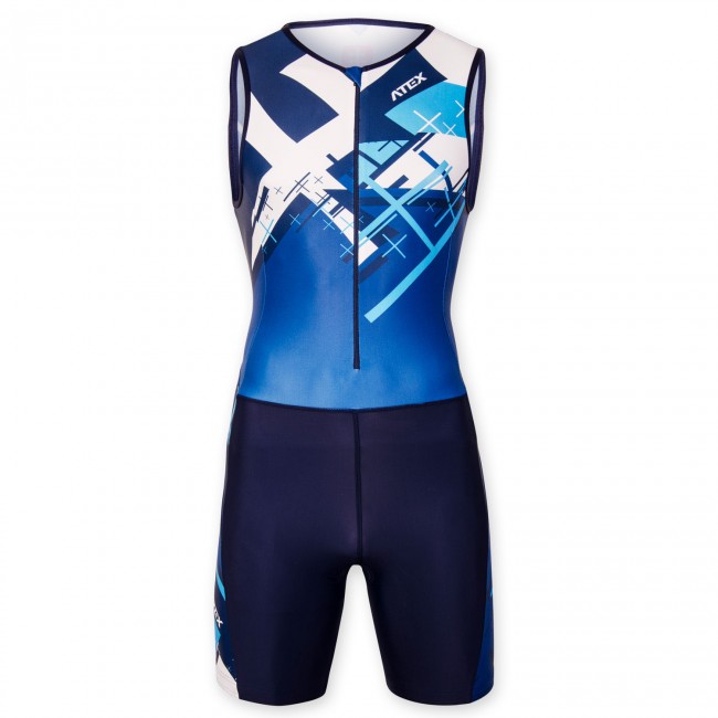 Triathlon suit CROSS BLUE with front zip