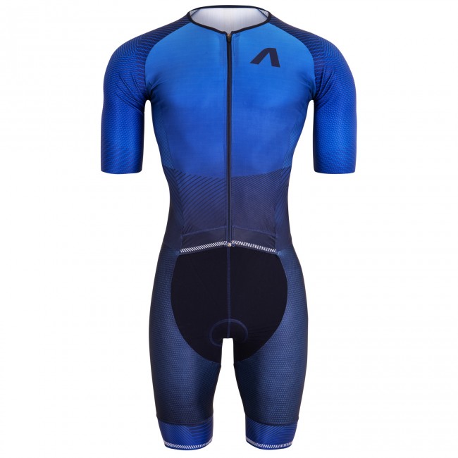 Men’s triathlon suit MARK ELITE with short sleeves, blue
