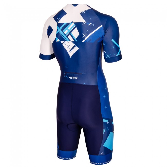 Triathlon suit CROSS BLUE with short sleeves