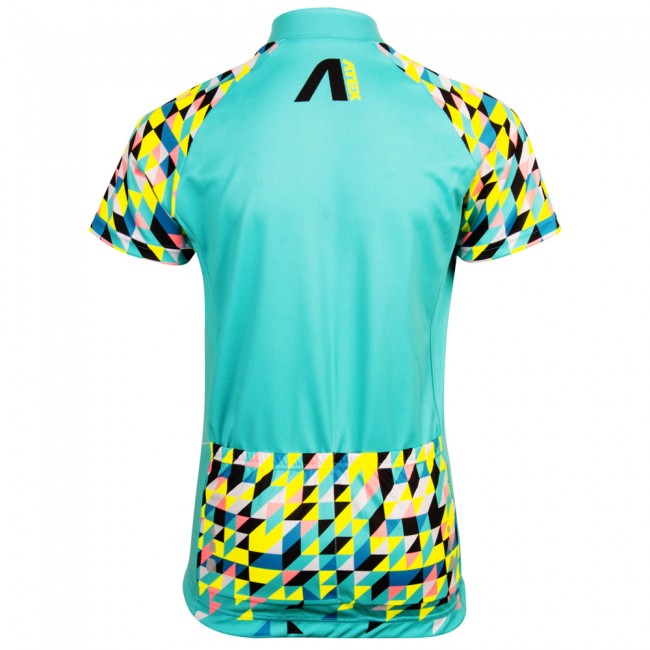 Children's cycling jersey SATO, turquoise