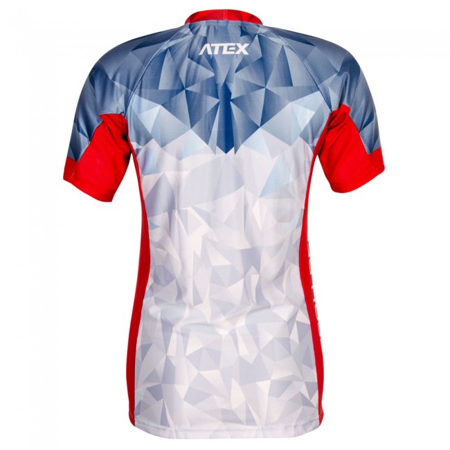 Women's athletic jersey with short sleeves