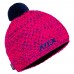 Knitted hat KNIT fluorescent pink melange