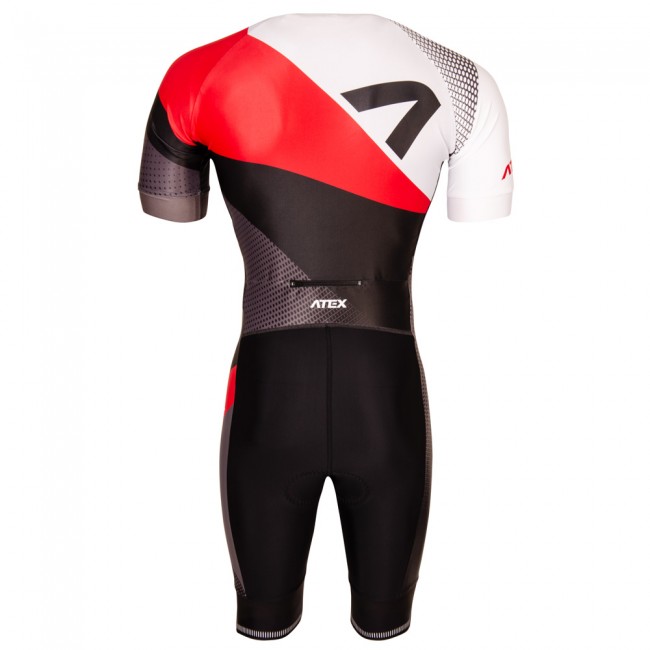 Triathlon suit REVOLT RED with short sleeves 