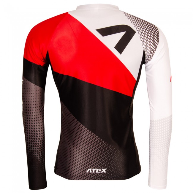 Men's close-fitting athletic jersey REVOLT RED, long sleeves