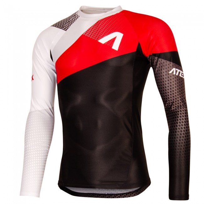Men's close-fitting athletic jersey REVOLT RED, long sleeves