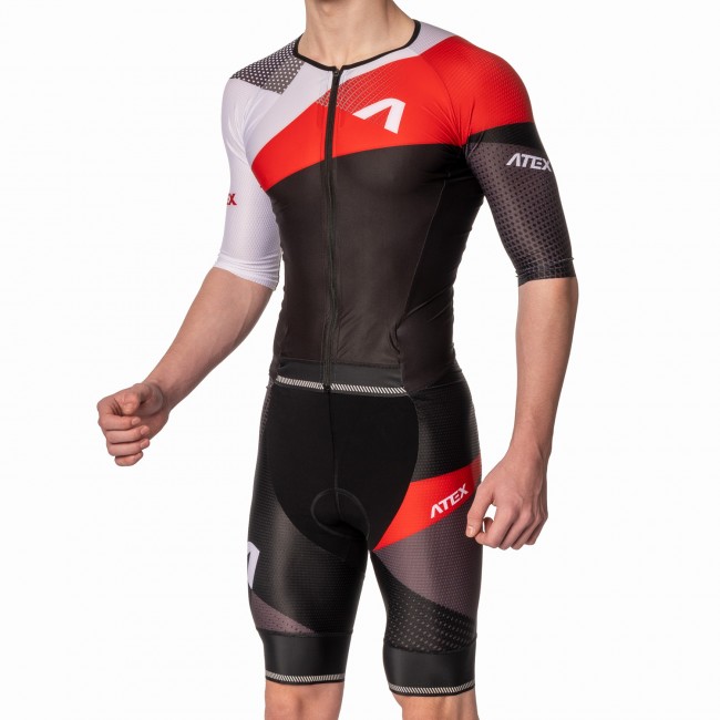 Short sleeve triathlon suit ELITE REVOLT RED
